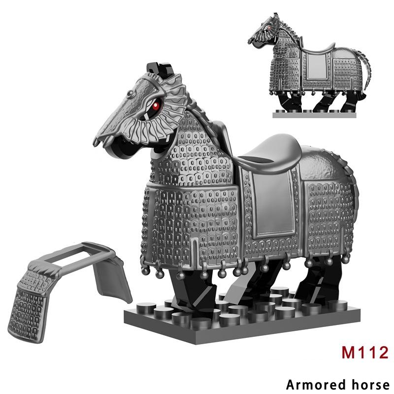 Medieval Accessories Building Blocks Soldiers Weapons Military Flags Mount War Horses Orc Mount Flags Wolf Bricks Kids Toys Gift