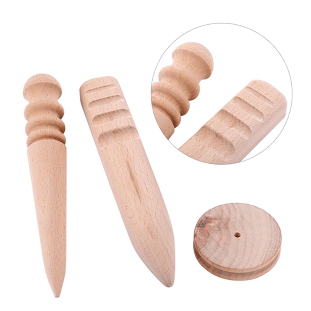 Wood Leather Craft Slicker Leather Polished Burnishing Tool Kit (Cone Type)