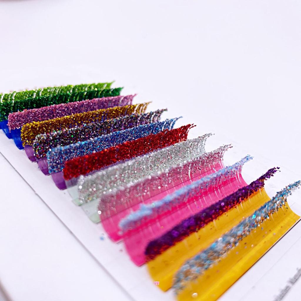 Extra Sparkly Sequin Glitter False Eyelashes: Mixed Color Dense, Holiday Style, Cross-Border Exclusive