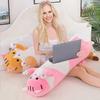 Black Cat Long Plush Pillow — Soft & Adorable Cat Plushie, Sleeping Bolster, and Gift Doll
