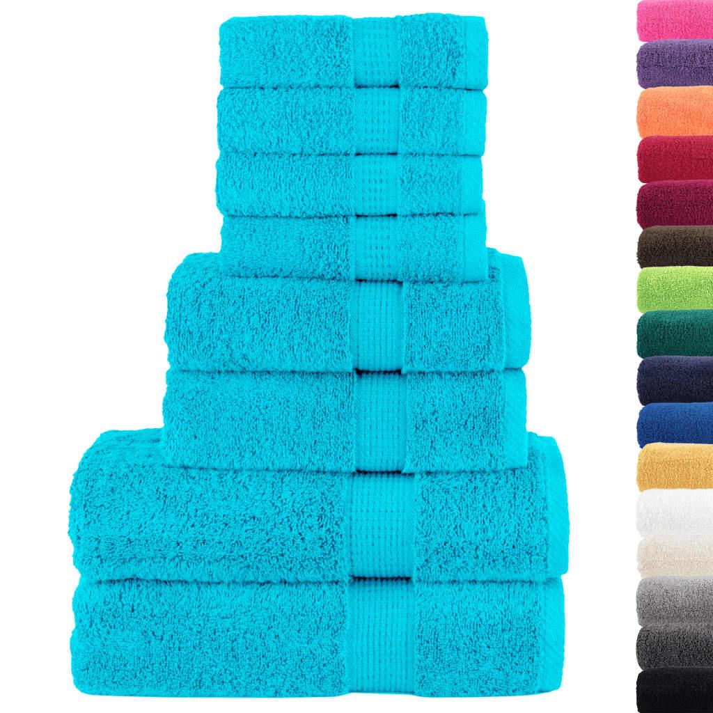 8 piece Premium Towel Set SOLUND Turquoise 600 g m²