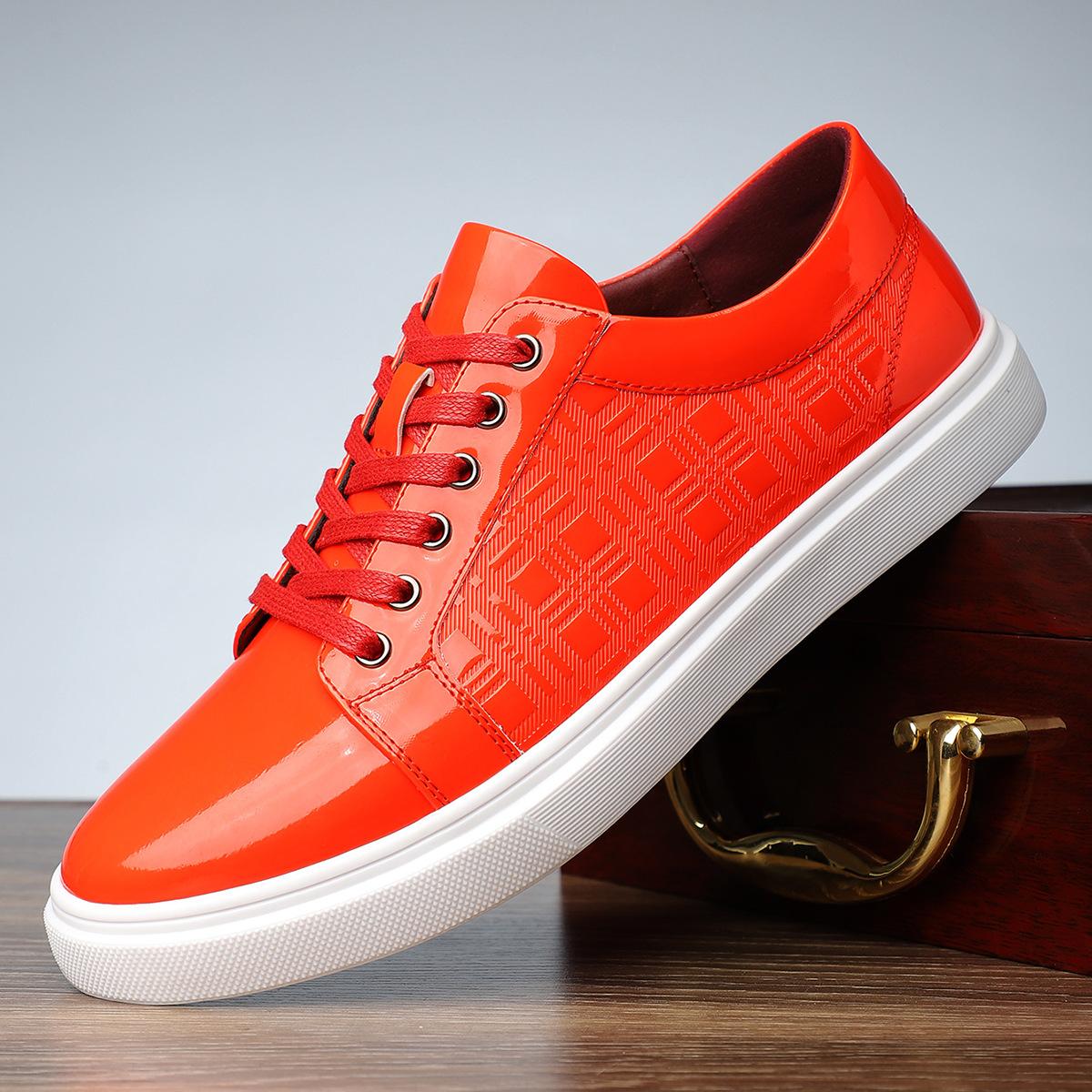 Men`S Patent Leather Low Top Lace