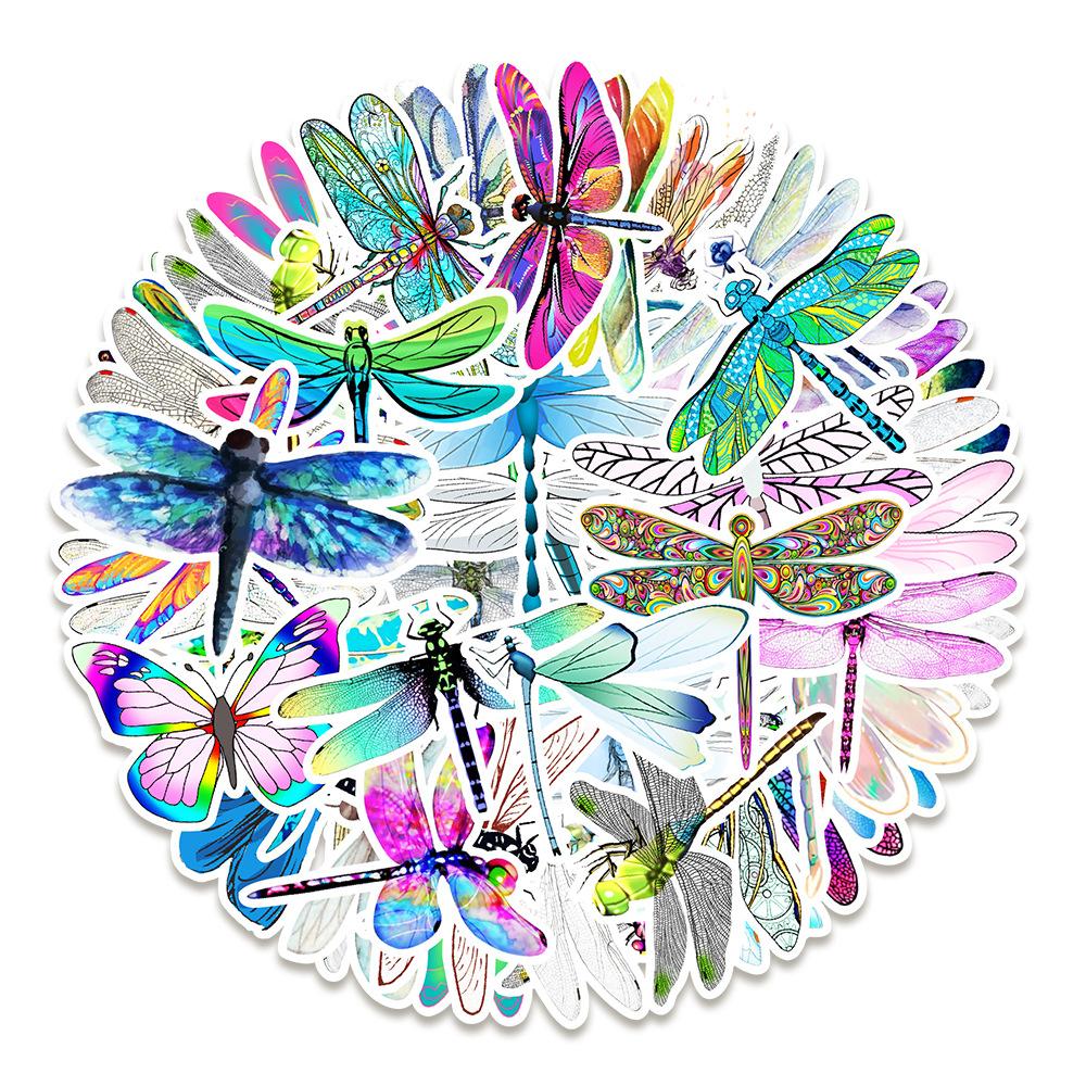 50 Dragonfly Graffiti Stickers Computer Mobile Phone Water Cup Travel Box Waterproof Stickers