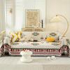 1pc Sofa Blanket Geometric Print Sofa Cover With Tassels Four Seasons Universal Double Face Usable Pet Friendly Home Decor