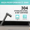 Small Kitchen Sink with Foldable Faucet Single Bowl Sink with Lid Prep Sink for Laundry Wet Bar Prep Office Outdoor Yard