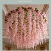 Multicolor Artificial Wisteria Flower Vine Cherry Flower Hanging Garland  Wedding Decoration