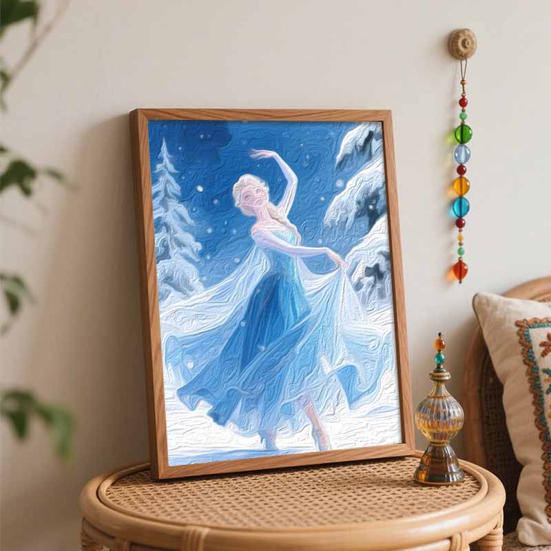 Disney Frozen Elsa Oil Painting Art Set Handmade Diy Gift Home Decoration
