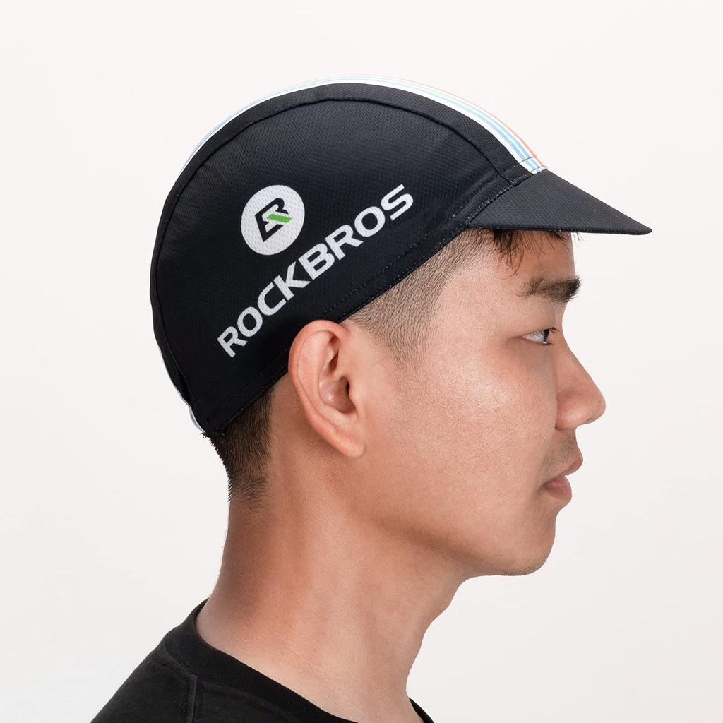 ROCKBROS Cycling Summer Helmet Inner Breathable UV Cap, Cap, Sweat-Wicking, Quick-Drying, Mesh, Sweat-Absorbing, Protection, Men's (Black)