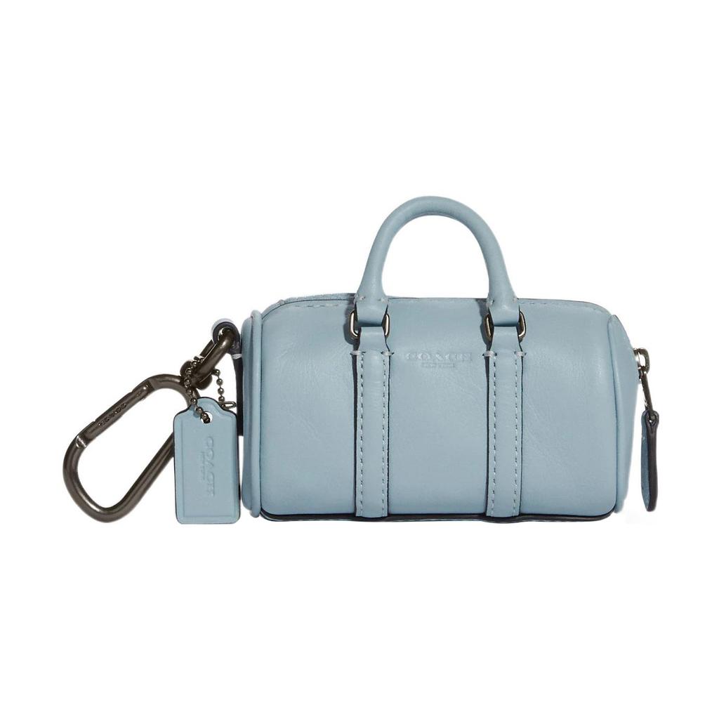 New COACH Cow Leather Boston Bag, Handbag, Charm Bag, Accessory Unisex Light Blue C9980-QBPOW