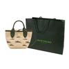 Longchamp Le Panier Pliage Logo Embroidered Detachable Shoulder Strap Straw Texture Canvas Mini Shoulder Crossbody Tote Bag Women Bags 10206HCF292