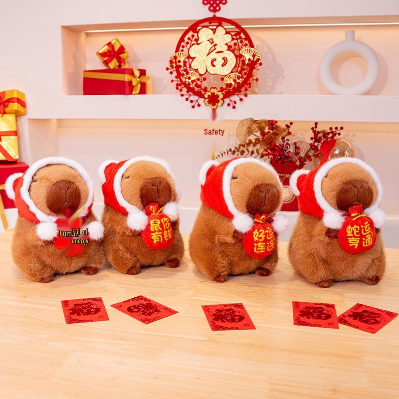 

Prosperous New Year Capybara Figurine: Lucky Snake Toy for Good Fortune 25cm (0.18kg)