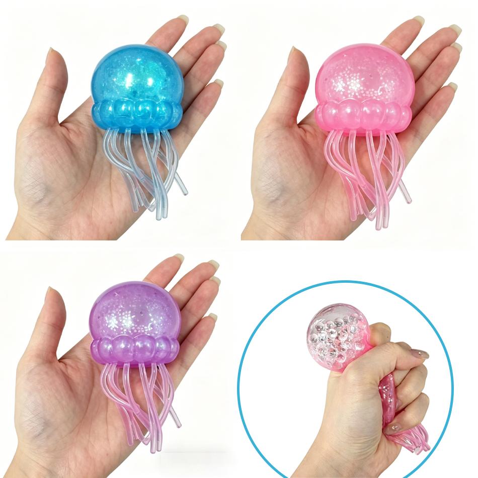 4 Styles Jellyfish Octopus Stress Balls For Kids Adults Squeeze Balls Sensory Fidget Toy Squishy Toys Gifts