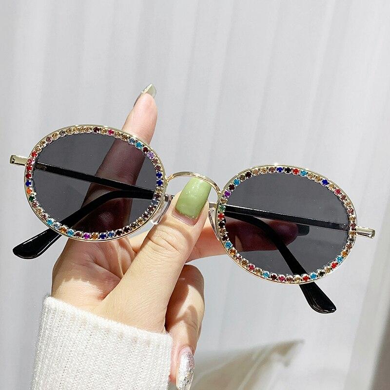 Large Frame Rhinestone Sunglasses UV Protection Crystal Sunglasses Women's Diamond Studded Glasses Outdoor Sports Sunglasses