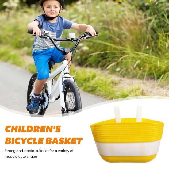 Bicycle Basket Large Capacity Bright Color Strong Load-bearing Smooth Edge Easy Installation Kids Scooter Bike Handlebar Front Storage Basket Bike