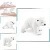 Polar Bear Figurine Pvc Handmade Model For Childrens Learning And Decor