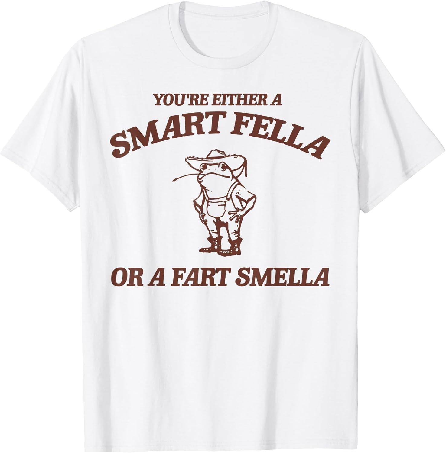 NEW LIMITED! Are You A Smart Fella Or Fart Smella Vintage Frog Tee - MADE IN USA XXL