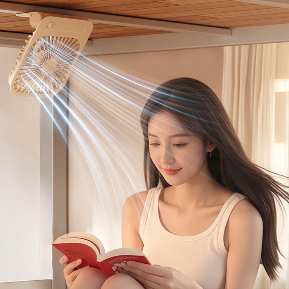Compact Mini Rechargeable Fan Low Noise Gentle Wind Silent Fan Magnetic Design Rechargeable Power Supply Magnetic Wall Mount Fan