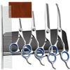 7PCS/set Right-Handed Pet Grooming Scissors Round Head Stainless Steel Dog Hair Scissors For Dog Cat Hair shears Puppy Groom Set
