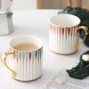 Nordic Luxury Hand-Painted Gold Ceramic Coffee Cup Office Mug Afternoon Tea Cups Household Drinkware
