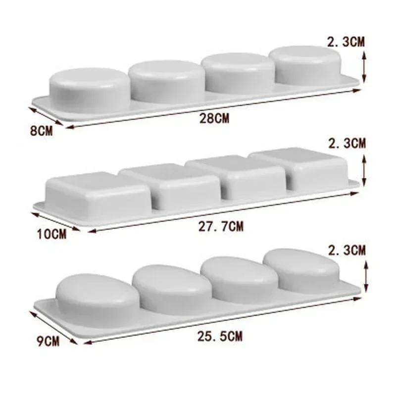 Concise Design Soaps Molds 3D Handmade Creative Moulds Oval Round Square Cake Chocolate Silicone Mold Home Kitchen Accessories