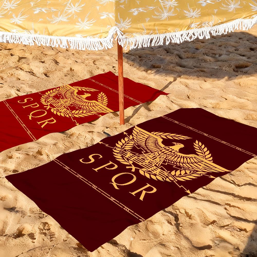 Fashion print SPQR Towel Drying Bath Towel Applicable To Light Swimming Camping Yoga Beach Out
