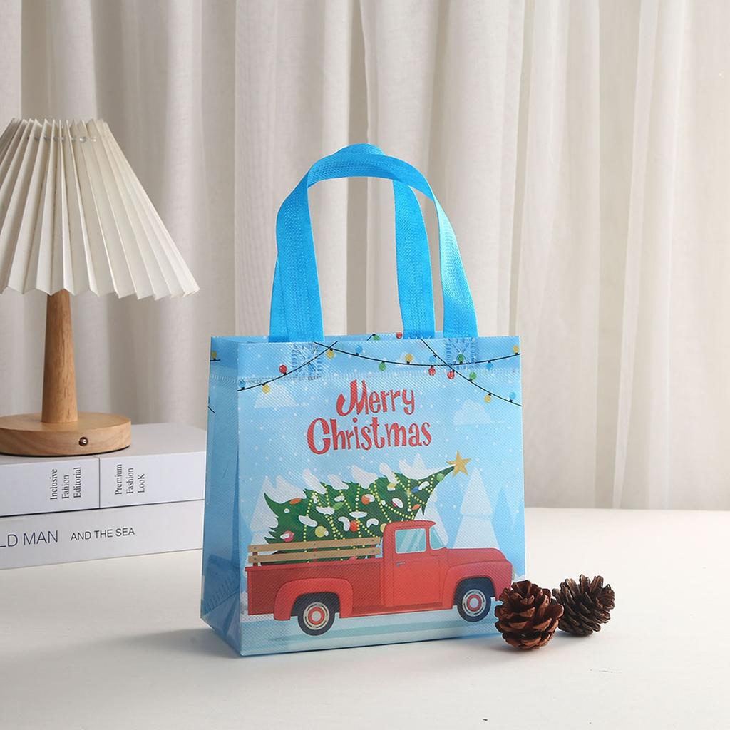 Jultema Icke-vävda Presentpåsar Fest Handhållna Shopping Present