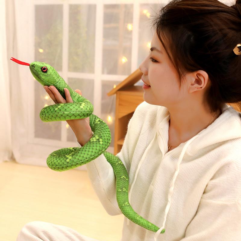 Simulated 120cm Stuffed Python Colorful Snake Plush Toy Giant Boa Cobra Long Plushie Children Boys Baby Gift Home Decoration