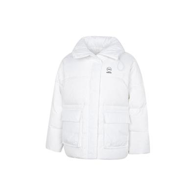 Neo Jacket DW1 Plain Print Small Logo Zip-Up Long Sleeve Down Women Outerwear White HN2441