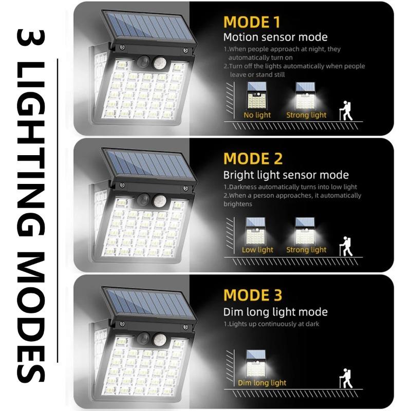 20W LED Wall Lights Outdoor Solar Lamp With Motion Sensor Solar Powered Outdoor Garden Decor Street Courtyard Waterproof Wall Light