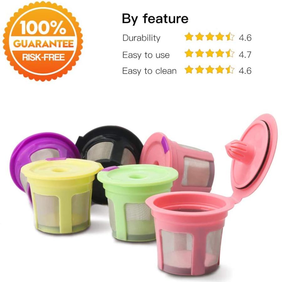 [i Cafilas][JDK01] 9PCS Week Reusable Cup Accessories for Keurig Filter K Mini Plus K Pods 2.0 and 1.0 Brewer,Support Dishwasher Pods Colorful