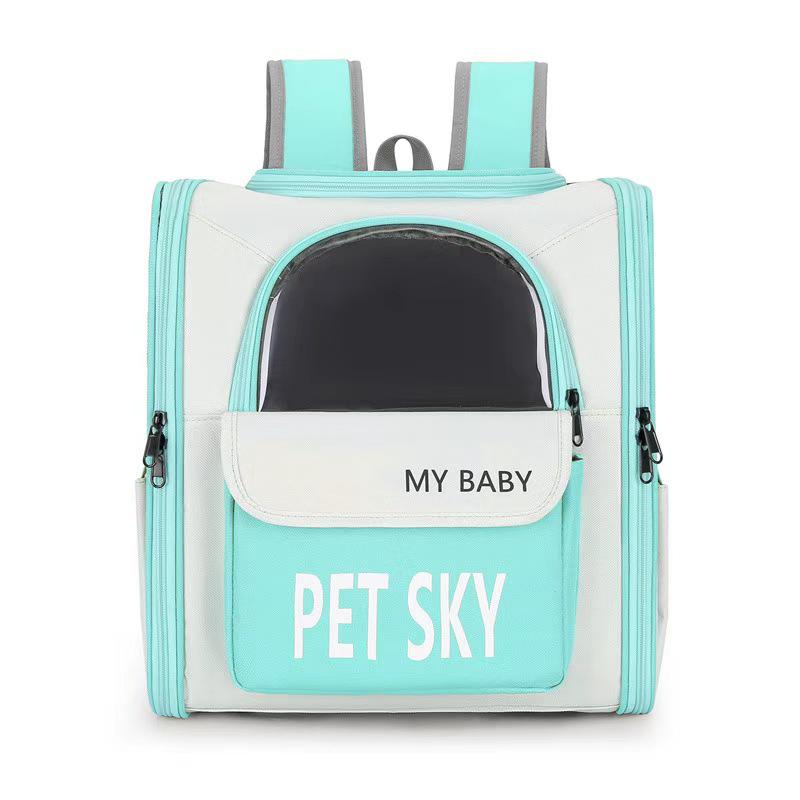 

Cross-border Color Block Pet Bag: Large Capacity, Breathable, Foldable, and Convenient Backpack for Cats