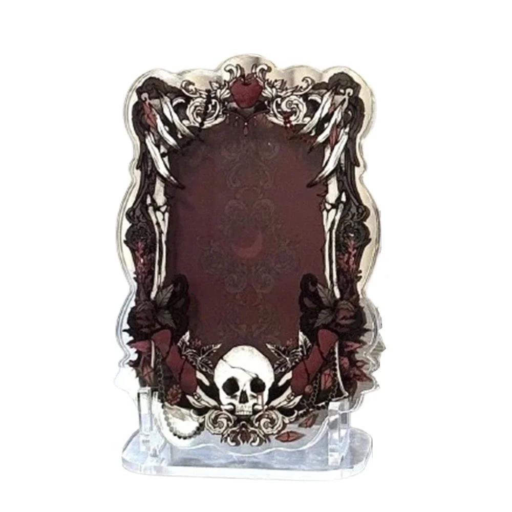 

New Mini Picture Frame Gothic Card Gumei Display Frame Skull Skeleton Card Frame Can Accommodate Card Size 5.8x8.5cm with Base червоний