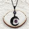 Gothic Creative Face Black Crescent Moon Purple Zircon Pendant Necklace For Women Hallowmas Charm Jewelry Gifts