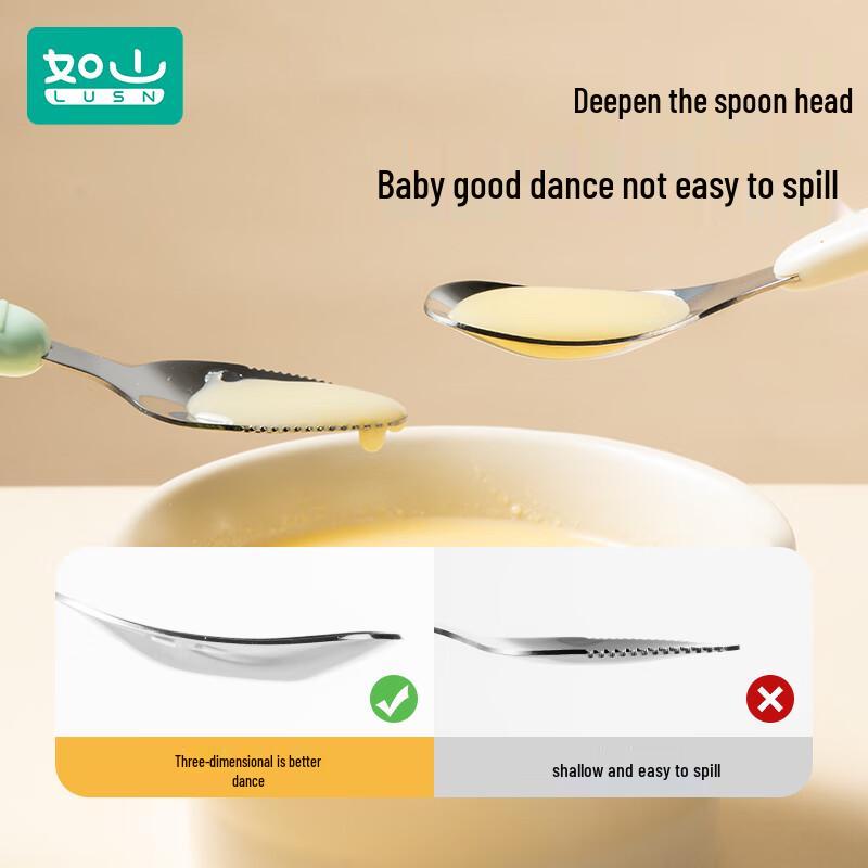 Baby Yuan Bao 316L Stainless Steel Self-Feeding Spoon