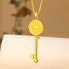 Xiaohongshu Sand Gold Eight-Pointed Star Key Pendant for Women, Elegant Old Money Style Gift for Best Friend or Girlfriend.