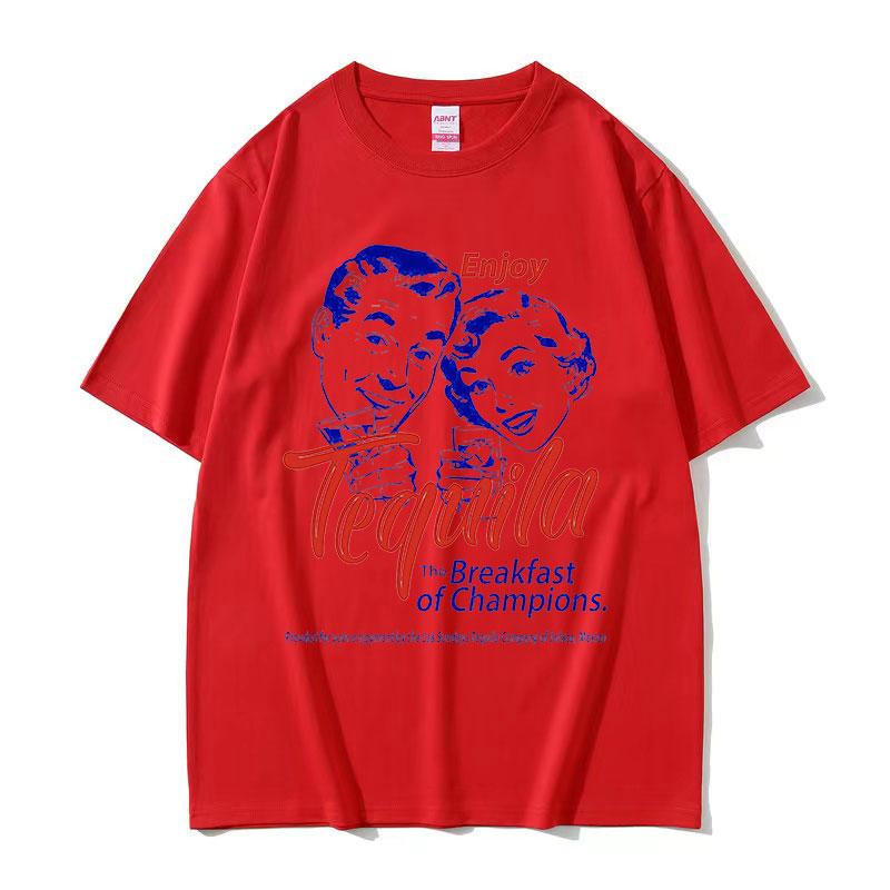 Enjoy Tequila The Breakfast of Champions Funny Meme T Shirts Men Women Casual Fashion High Quality Oversized Tshirt streetwear S