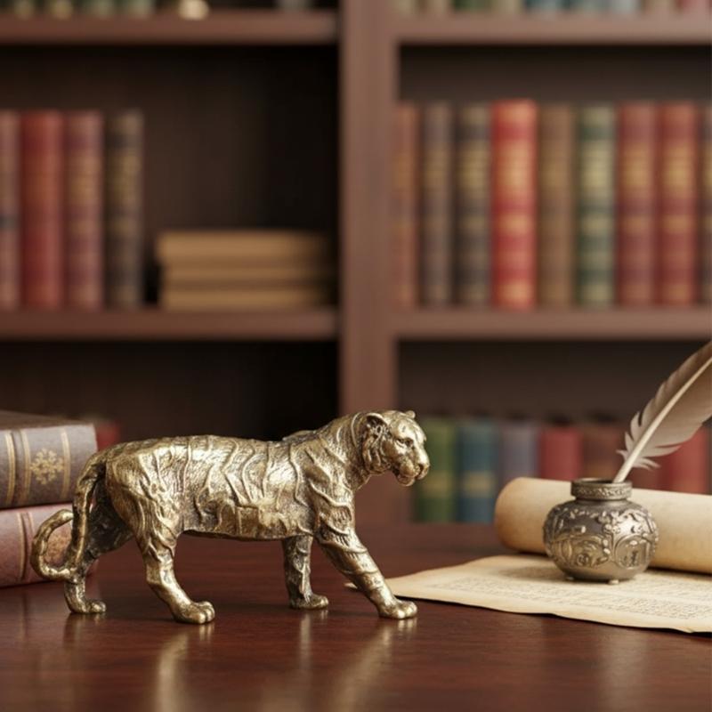 Antique Metal Animal Miniature Sculpture Detailed Animal Figurine Home Art Decors Strength Symbol Ornament Gift