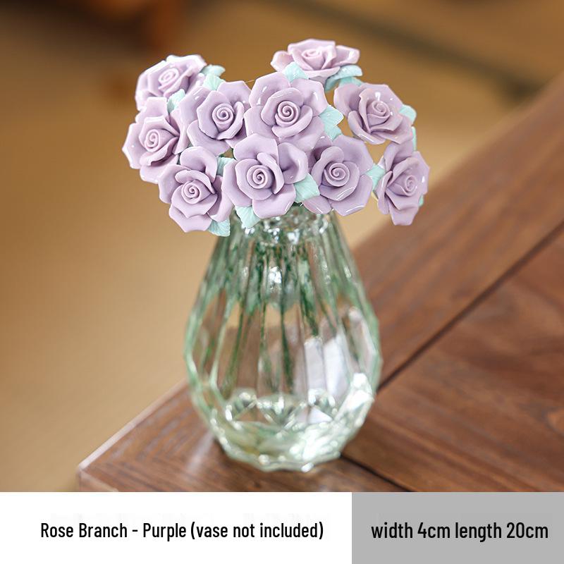 Traditional Jingdezhen Peony Ceramic Vase - Eternal Flower Simulation Decoration