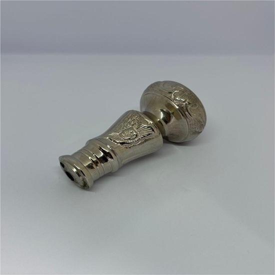 Messing Nickel Viktorianischer Griff Gehstock Schwarzer Schaft Elegante Handgefertigte Gehstöcke