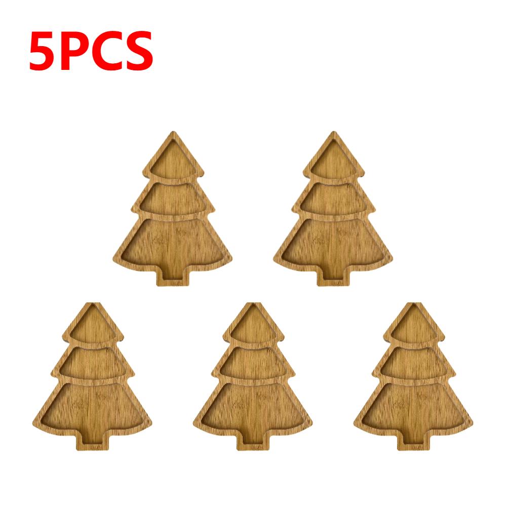 1-5 STÜCK Holz Weihnachtsgeschirr Charcuterie Restaurant Dessertbrett Weihnachtsbaum Tablett Teller für Essen Vorspeisen Desserts Snacks
