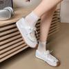 Women's Shoes Spring and Summer Lace-up New Color Matching Casual Sports Shoes Flat Heel Retro Student