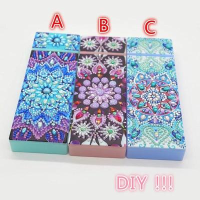 DIY Bright Diamond Pencil Case, Diamond Painting Pencil Case, Student Stationery Storage Box, Essential for Learning