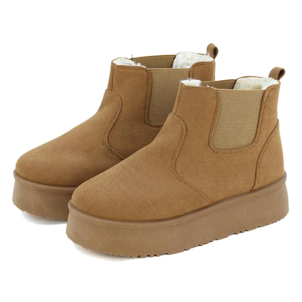 Shearling Thick Available In Sizes Large and Boots, Mid-length, Side-gore Flats, 4.5cm Sole, Fur, Snow, Winter, Warm, Unisex, Small.
