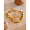 Eetit Distinctive Stainless Steel Metal Oval Chain Daily Bracelet Bangle Hypoallergenic Gold Color Wrist Charm Jewelry New