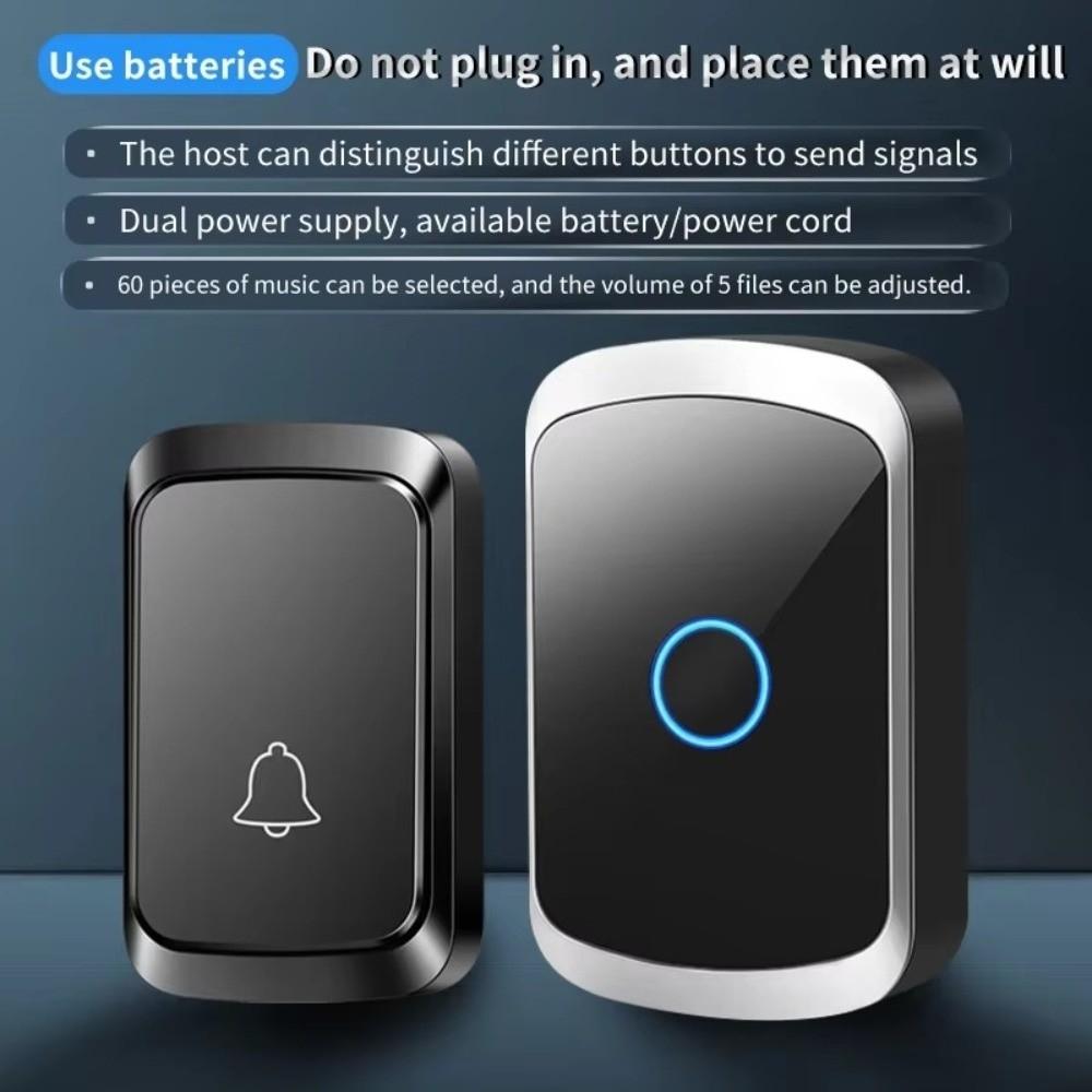 300M Range Smart Doorbell 60 Chimes Welcome Doorbell Long Range Wireless Doorbell  Office
