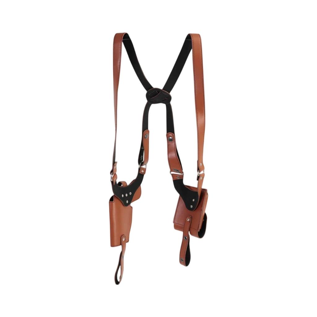 Leather Concealed Carry Shoulder Holster –  Underarm Universal G17 1911  Case with Magazine Bag for Outdoor Shooting and Hunting