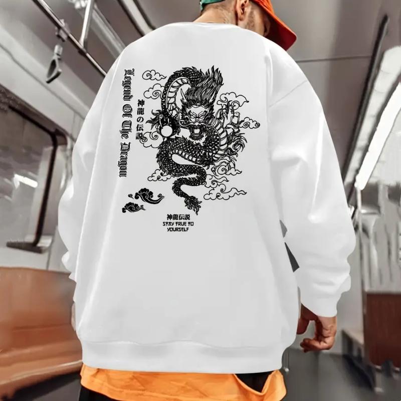 

Осенние мужские толстовки с принтом дракона, футболки с длинным рукавом большого размера для мужчин, толстовки, пуловеры, уличная мода, мужская одежда 5XL