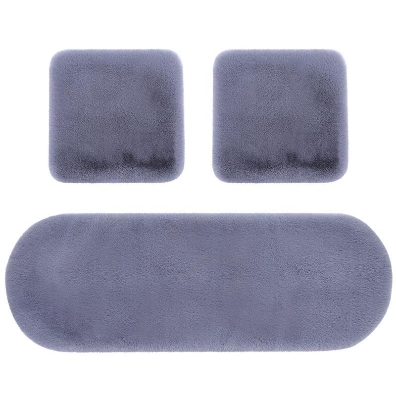 Winter Car Seat Cushion Set, Faux Rabbit Fur, Three-Piece, Warm and Comfortable. Beige Front Single Cushion [Plush Thickened]