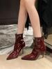 Fashion Eilyken Street Style Thin High Heels Ankle Boots Women Patent Leather Autumn Winter Zipper Shoes Sexy Banquet Prom Pumps