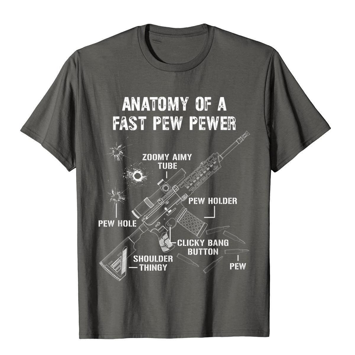 Funny Anatomy Of A Pew Pewer 2A Supporter Funny Gun Meme TShirt 3D Printed Clothes Tees For Men Cotton Harajuku Streetwear S